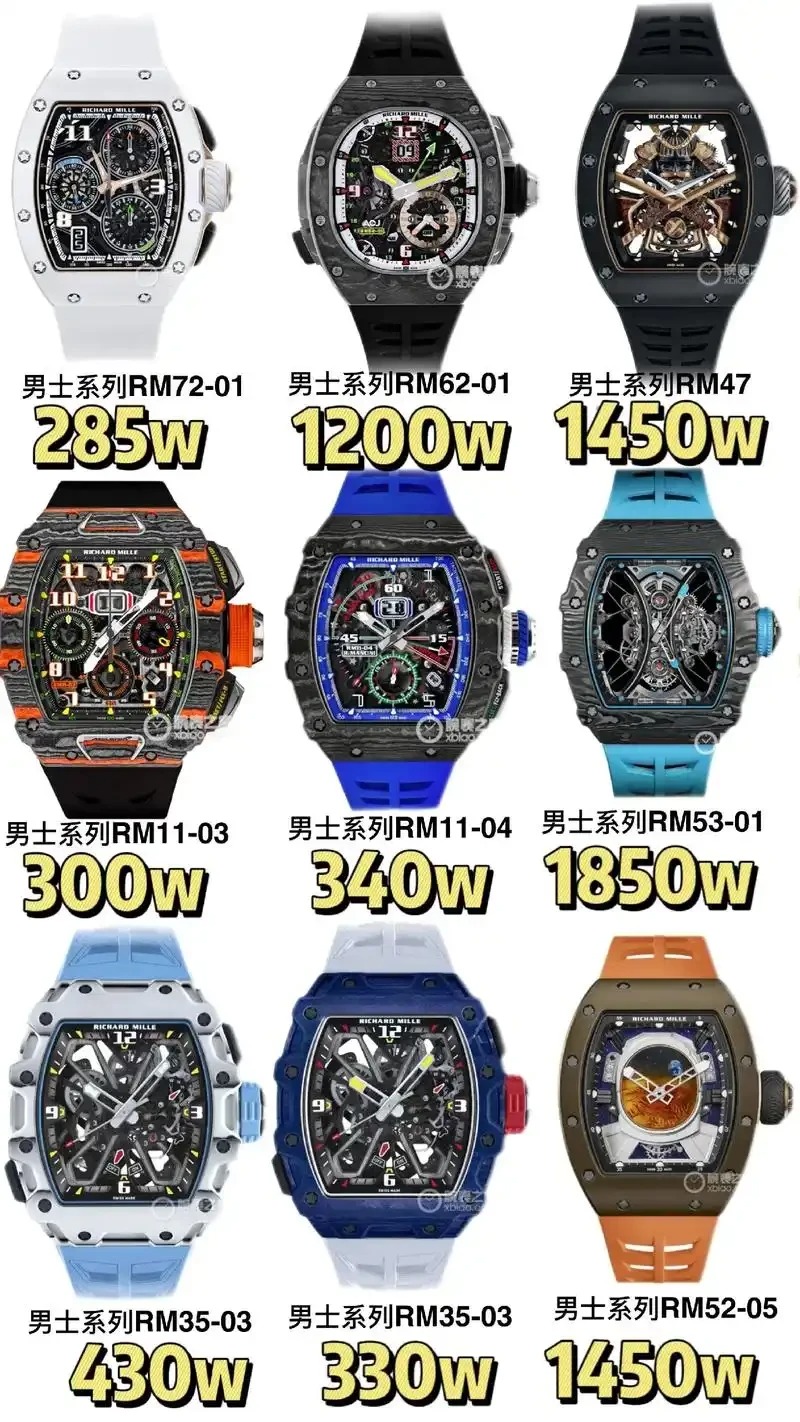 Watch brands ranked by prestige and complexity, with Patek Philippe at the top.